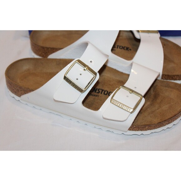 BIRKENSTOCK MEN\'S ARIZONA BS LEATHER SANDALS PATENT WHITE EU 46 REGULAR main image 5